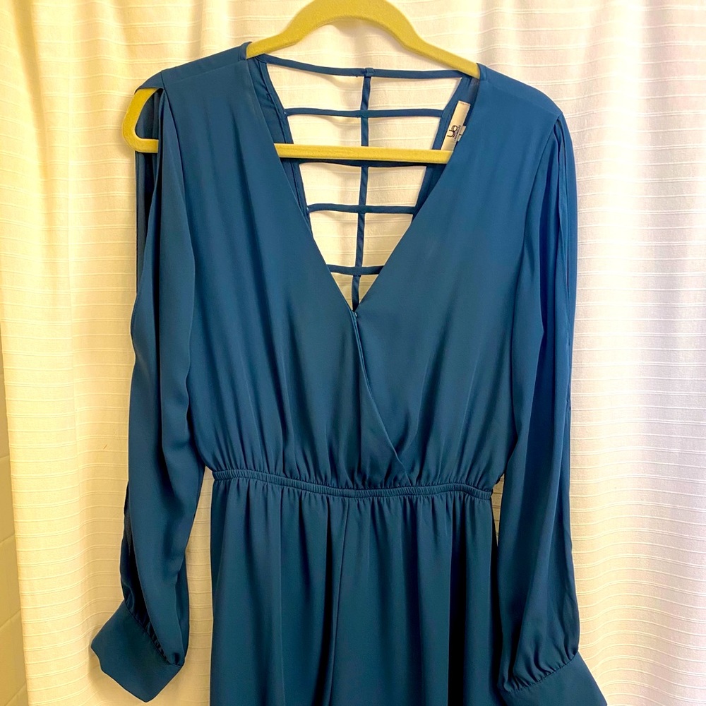 Teal long-sleeved romper